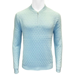 Pull-over personnalisé pour homme, col rond, manches longues, fermeture éclair, respirant, 100% coton peigné, coupe confortable, anti-plis - Product Image 1