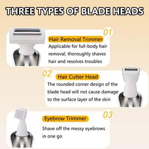 Depiladora Eléctrica Inalámbrica 3 en 1 Recargable por USB, Resistente al Agua, para Mujer, para Rostro, Brazos, Piernas, Axilas y Zona del Bikini - Product Image 5