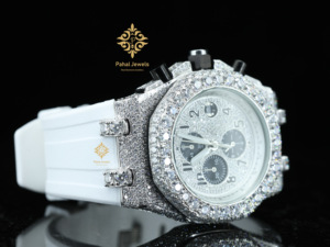 Relojes Mecánicos de Acero Inoxidable Estilo Hip Hop de 30 mm con Incrustaciones de Moissanita Real, de Vidhi Jewellery Iced Wholesale - Product Image 2