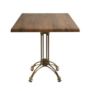 Mesa Redonda de Estilo Vintage con Base de Hierro Esmaltado y Borde de Latón, Muebles de Grado Comercial para Interiores y Exteriores, Cafetería, Restaurante, en Oferta - Product Image 6