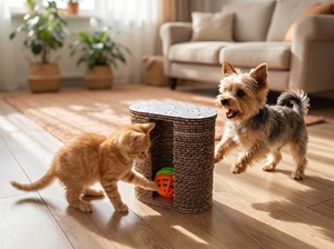 Cardboard <b>Cat</b> Scratcher Toy with Ball #1 - Product Image 4