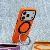 Funda Magnética Antigolpes de Cuero PU con Grabado Morado, Carga Inalámbrica, Protección 360 y Tarjetero, Venta al por Mayor