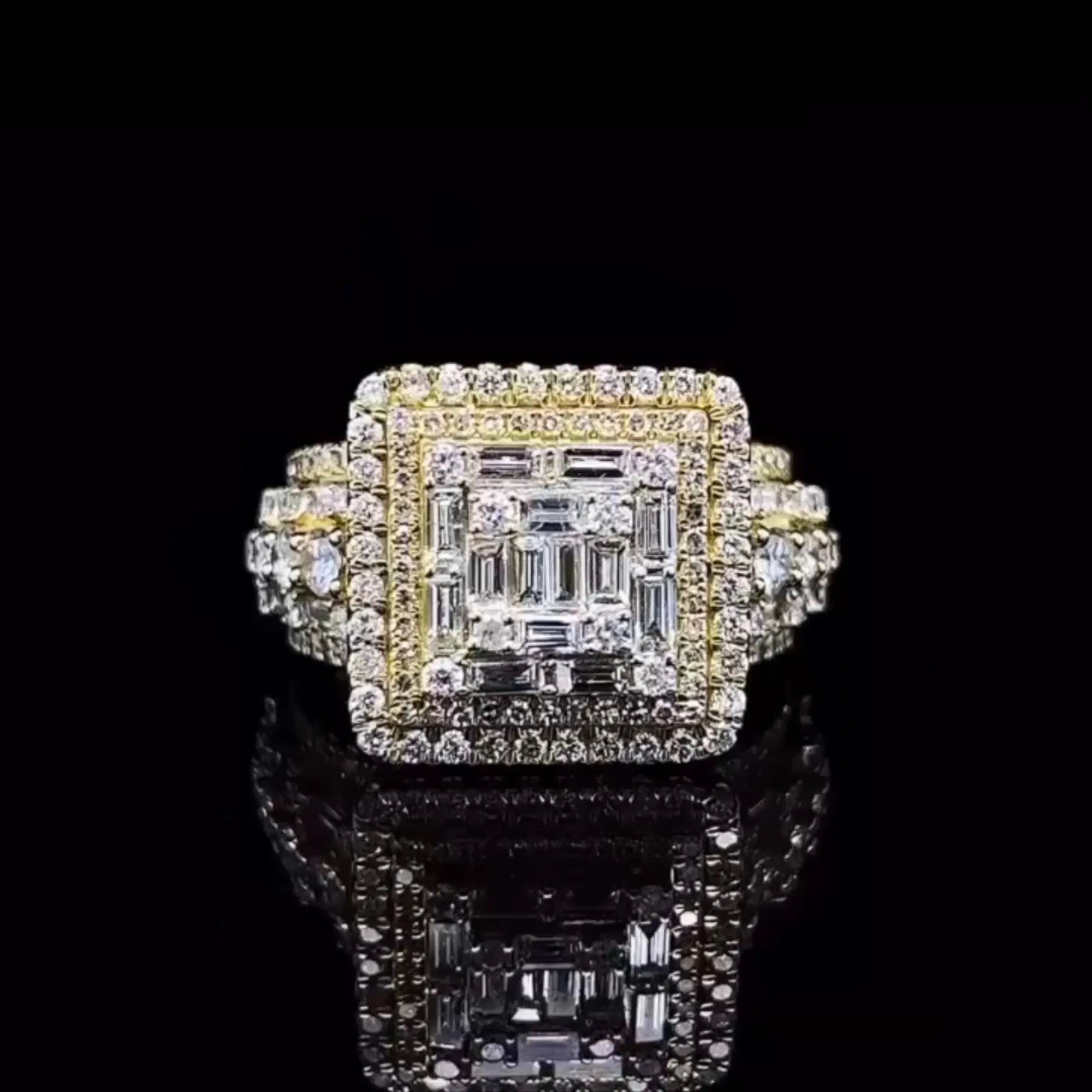 Оптовая продажа, заводская цена, ювелирные изделия из муассанита, 925 серебряные кольца со льдом, бриллиантами, мужские кольца в стиле хип-хоп, кольцо с муассанитом