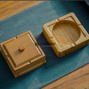 Tradebyd Cendrier en bois naturel fait à la main Cendrier en bois durable Cadeau élégant écologique pour les fumeurs à l'extérieur - Product Image 2