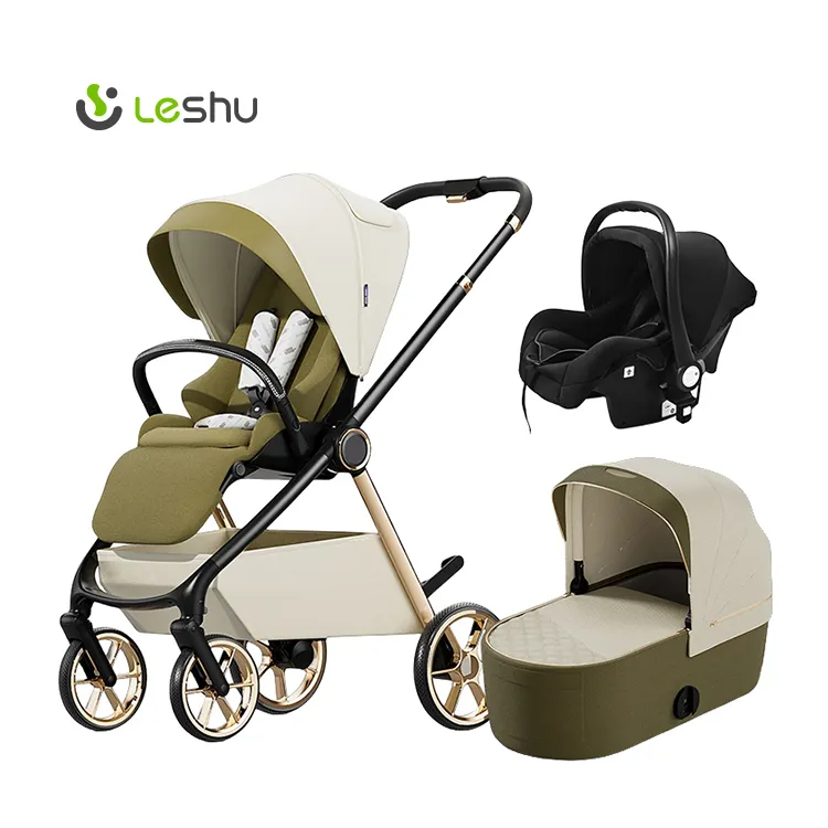 Bebek Arabas Bebe Poussette bequemer atmungsaktiver Kinderwagen Babyautomat 2-in-1-Luxuskinderwagen 3-in-1-Kinderwagen für Babys