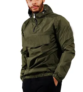 Cheap Men's Summer Running Hooded Blank Windbreaker Anorak Jacket