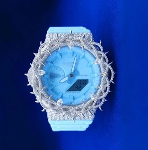 Couronne néon de luxe en acier inoxydable cadran 46mm montre unisexe résistante à l'eau 30bar - Product Image 1