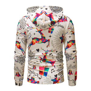 Sudadera con capucha deportiva de sublimación personalizada para hombre, 100% poliéster, transpirable y cómoda, diseño de impresión Digital - Product Image 3