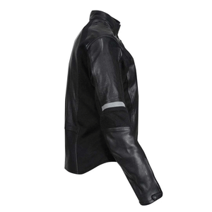 เสื้อแจ็กเก็ตมอเตอร์ไซค์หนังวัวแท้สีดำบริสุทธิ์สำหรับผู้ชายเสื้อแจ็คเก็ตขี่มอเตอร์ไซค์สำหรับแข่งรถ - Product Image 3