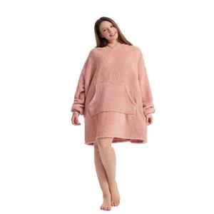 Manufacturers Custom Winter Outfits Grey Color Vintage Pullover for Women <b>Fur</b> Long <b>Hoodie</b> - Product Image 5