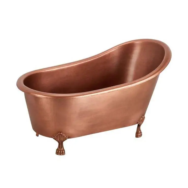 Baignoire en cuivre fabriquée à la main, baignoire en cuivre au Look Antique de styliste, baignoire moderne de luxe en cuivre pur pour hôtel