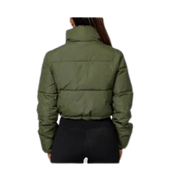 Veste bomber courte en duvet réversible imperméable pour femme, style sport d'hiver, design esthétique tricoté, vente en gros de haute qualité