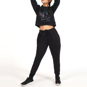 OEM à la mode Logo personnalisé été 100% coton haut court deux pièces ensemble court survêtement femmes ensembles survêtements pour filles - Product Image 1