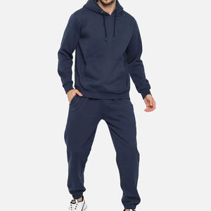 Ensemble de survêtement en molleton épais personnalisé pour homme, avec logo 3D en relief, sweat à capuche et pantalon de jogging large, en coton de haute qualité - Product Image 1