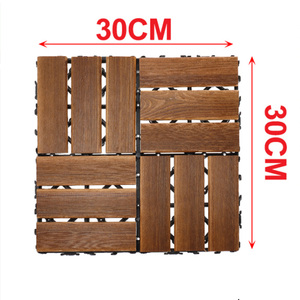 * OUTLET * 10 pezzi di piastrelle da giardino in plastica, 30x30x2,3 cm, pavimenti in legno carbonizzato per esterni, Color legno scuro - Product Image 2