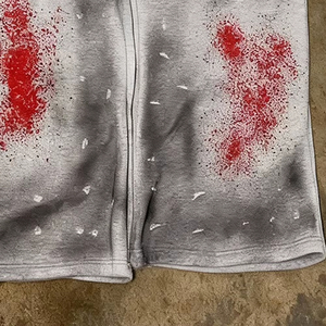 Pantalon de survêtement personnalisé pour homme, haute qualité, en polyester/coton, molleton vintage effet vieilli, double taille, coupe ample - Product Image 5