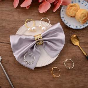 Décoration de table de mariage, anneaux de serviette de table pour les fêtes, accessoires de table de banquet, décoration de table formelle, anneaux de serviette de mariage - Product Image 3