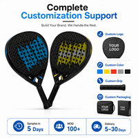Venta al por Mayor de Raquetas de Pádel Personalizadas OEM de Fábrica, Fibra de Carbono 3K 12K 18K, Núcleo de EVA, Diseño de Logotipo Profesional Ligero