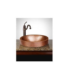 Lavabo en cuivre massif de qualité supérieure avec un design moderne, personnalisable pour les zones de lavage en plein air, offrant une utilité pratique - Product Image 2