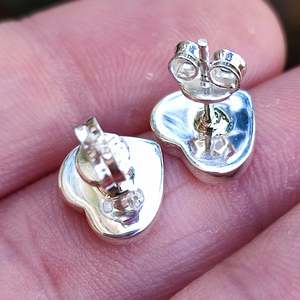 925 Sterling <b>Silver</b> Heart-Shape <b>Stud</b> Earrings Elegant <b>Silver</b> <b>Studs</b> for Gift Occasions - Product Image 6