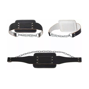 Cinturón de Cuero de Primera Calidad para Dominadas, Flexiones y Entrenamiento de Fuerza con Pesas, Ajustable, con Cadena de Acero Resistente - Product Image 4