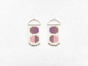 2025 tendencia nuevo bordado a mano Boho étnico geométrico doble círculo Artificial Arco Iris colorido pendiente para mujeres por HF CRAFTS - Product Image 4