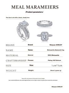 Оптовая продажа, обручальное кольцо с муассанитом из стерлингового серебра <span class=keywords><strong>925</strong></span>, 2 карата, кольцо с муассанитом - Product Image 4