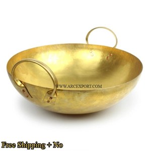 Kadai en métal de style traditionnel artisanal, idéal pour la friture dans la cuisine indienne, accessoires et fournitures de cuisine - Product Image 3