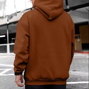 Sudadera con Capucha y Cordón Ajustable, Estilo Cuadrado, Cobertura Completa, Personalizable, de Felpa, Básica, Mezcla de Algodón para Hombre - Product Image 4