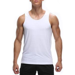 Débardeurs de sport respirants en maille polyester/coton à col en V personnalisés pour hommes, pour la course à pied, le basketball - Product Image 3