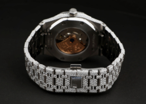 Full Iced Out Moissanite Diamond Acero inoxidable Oro blanco Fuente árabe Hombres Reloj de pulsera - Product Image 4