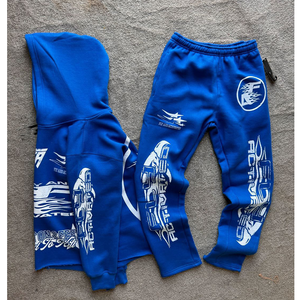 Sudaderas con capucha para hombre, conjuntos de sudadera, pantalones de chándal holgados de gran tamaño, alta calidad, personalizable, 100% algodón, Polar, peso pesado - Product Image 2