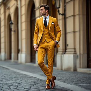 Traje de boda de 3 piezas para hombre, conjuntos de traje de oficina de negocios de Color sólido delgado para hombre de moda, chaqueta de talla grande para hombre, pantalones y chaleco - Product Image 4