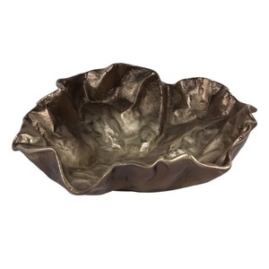 Cuenco decorativo de aluminio fundido Lowe, decoración moderna para el hogar, centro de mesa de acento, bronce, oro, diseño ondulado orgánico, arte único - Product Image 2