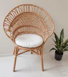 Chaise élégante en rotin et rotin fabriqués à la main avec un design tissé naturel-Parfait pour une utilisation intérieure et extérieure - Product Image 5