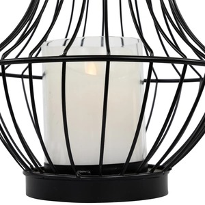 Farol de Metal Negro Modesto, Diseño Elegante y Duradero, Perfecto para Decoración del Hogar, Iluminación de Mesa de Patio Exterior y Ambiente - Product Image 2