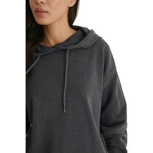 Sudadera con capucha de lana suave para mujer con hombro caído Impreso Ropa de calle para mujer para invierno Cuello con capucha Posición del logotipo frontal - Product Image 3