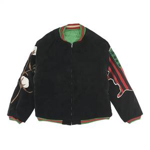 2025 New Unisex <b>Varsity</b> <b>Jacket</b> High Quality Leather with Custom Buttons Chenille Embroidery Windproof <b>Vintage</b> Bomber Sheep Fur - Product Image 5