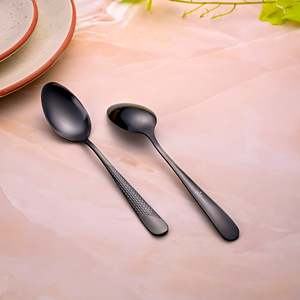 Juego de 2 Cucharas de Acero Inoxidable Color Negro Ónix con Acabado Espejo para Fiestas - Product Image 2