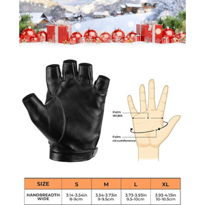 Premium Soft Leather Fingerless Driving Gloves Custom Luxury Men Fashion Bike Cruiser Motorcycle Half Cut Hand Protection Gloves - Product Image 6