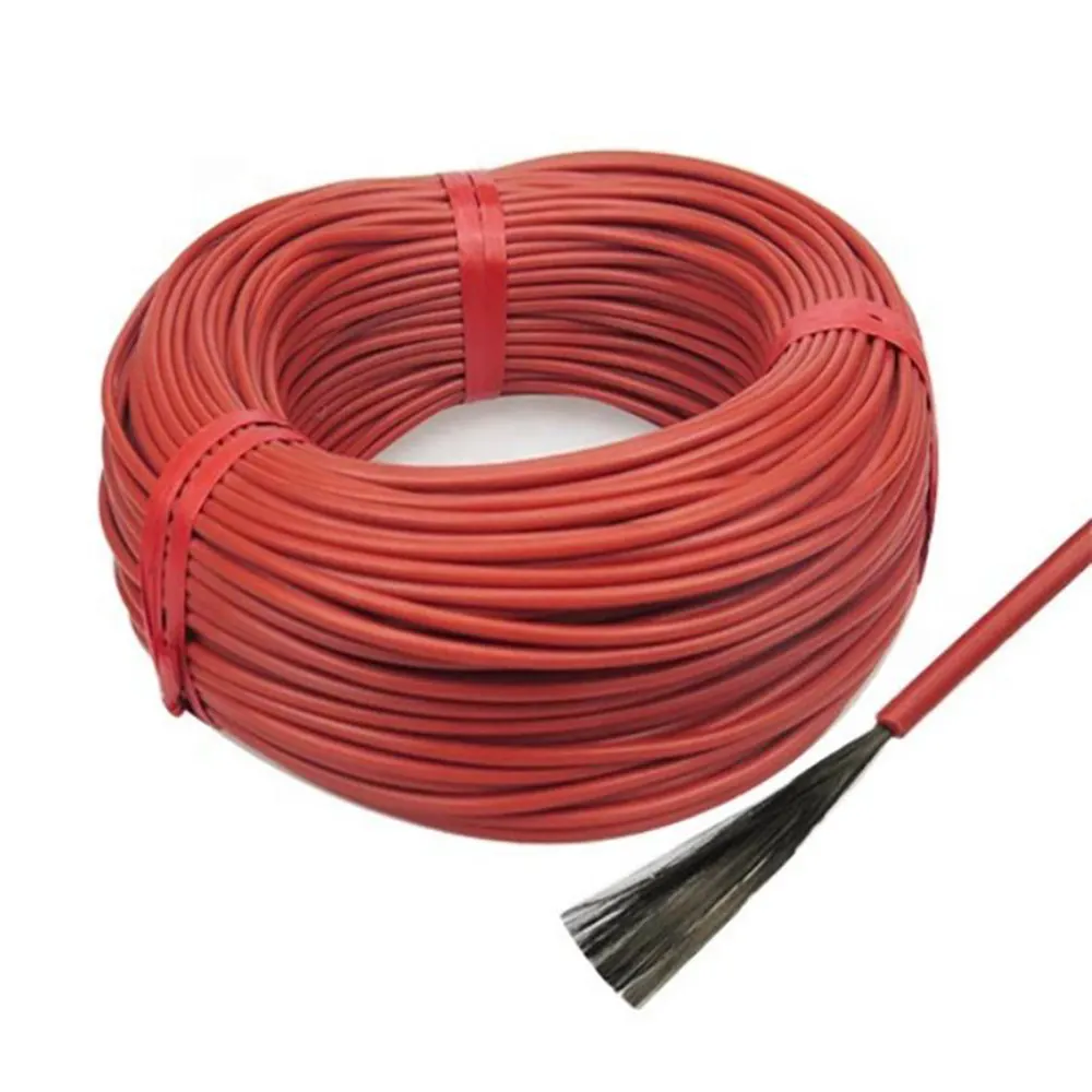 Высококачественный нагревательный кабель из углеродного волокна 220 В, изоляционный кабель из силиконовой резины с покрытием FEP для подогрева пола