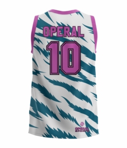 Maillot de basketball respirant et antibactérien Operal, haute qualité, 100 % polyester, imprimé par transfert thermique, ensemble uniforme premium unisexe - Product Image 3