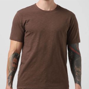 T-shirt décontracté à ourlet incurvé pour homme-Mélange de coton doux, parfait pour un usage quotidien et un style de rue, disponible en plusieurs couleurs - Product Image 5