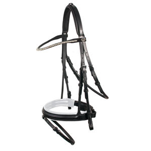 Brida de caballo de cuero genuino con equipo de caballo Renis inteligente de goma para montar en stock a la venta - Product Image 3