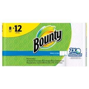 Bounty Full Sheet <b>Paper</b> Towels, <b>White</b>, 2 Triple <b>Rolls</b> - 6 Regular <b>Rolls</b> (Pack of 2) - Product Image 4