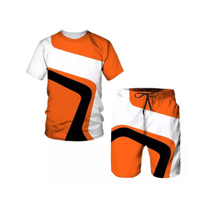 Ensemble décontracté de t-shirts et shorts d'été pour hommes en coton 100 % de qualité supérieure, différents modèles - Product Image 1