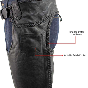 Chaparreras de cuero con correas ajustables, ajuste seguro, construcción duradera, estilo clásico para exteriores, chaparreras de cuero elegantes - Product Image 4