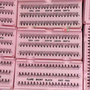 Haute qualité fait à la main naturel Long CC Curl Vietnam cheveux synthétiques Extensions de cils individuels emballage Premium ventilateur cils - Product Image 6