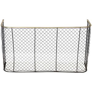 Écran de cheminée à panneau unique, protection contre les flammes, cadre en fer forgé massif avec maille métallique, motif géométrique décoratif - Product Image 6