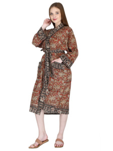 <b>Summer</b> European Cotton Maxi Robe Quality <b>Ladies</b> Bathrobe Kimono <b>Cardigan</b> with Casual Floral Print Boho Style Weddings Beaches - Product Image 5